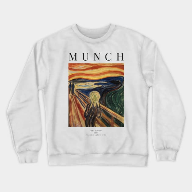 The Scream - Edvard Munch - Exhibition Poster Crewneck Sweatshirt by studiofrivolo